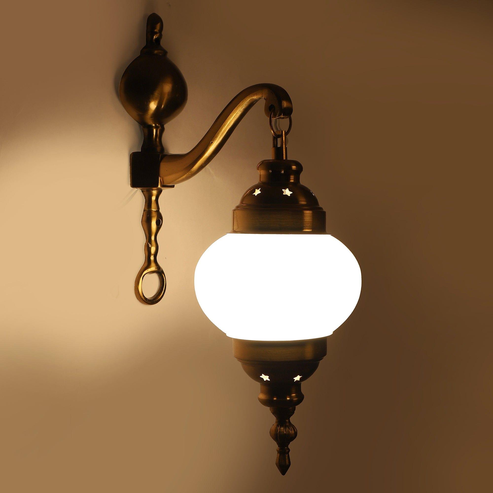 White And Gold Aluminium Single  Wall Lights