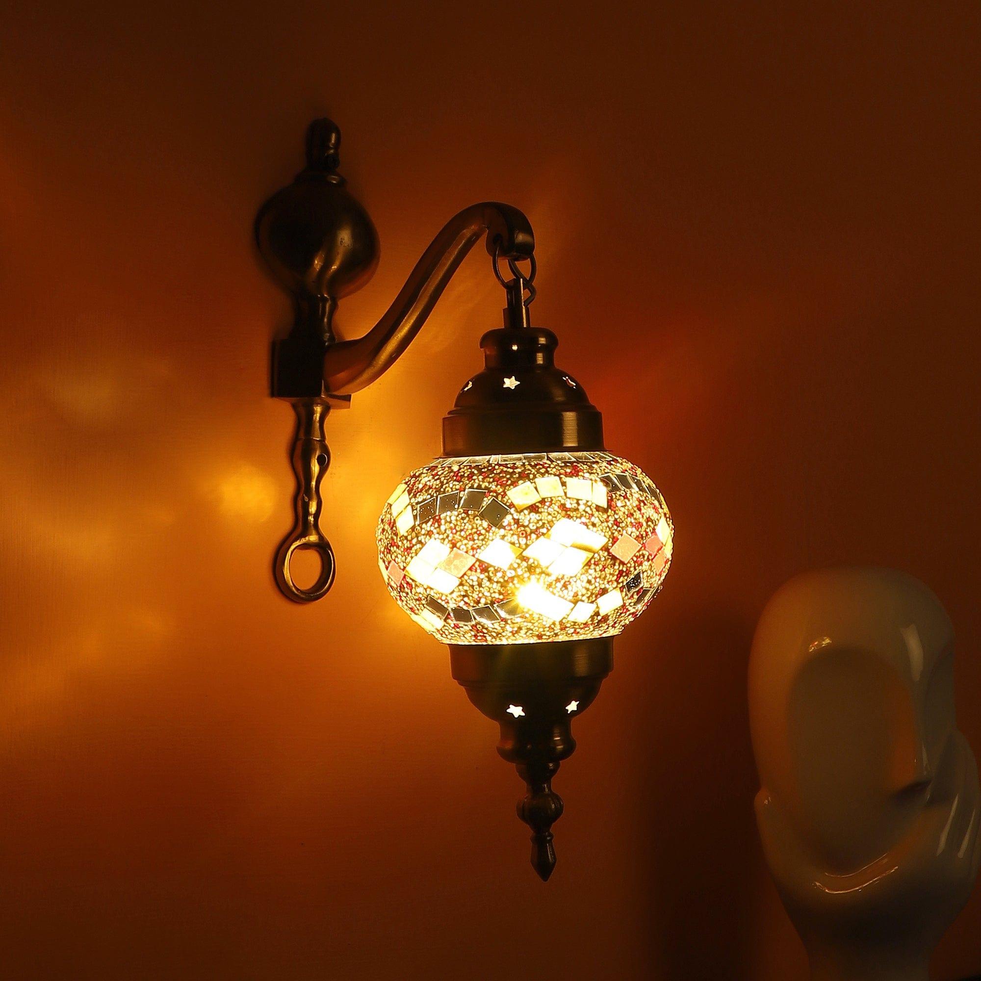 Gold And Multicolour Aluminium Wall Light - Ouch Cart 