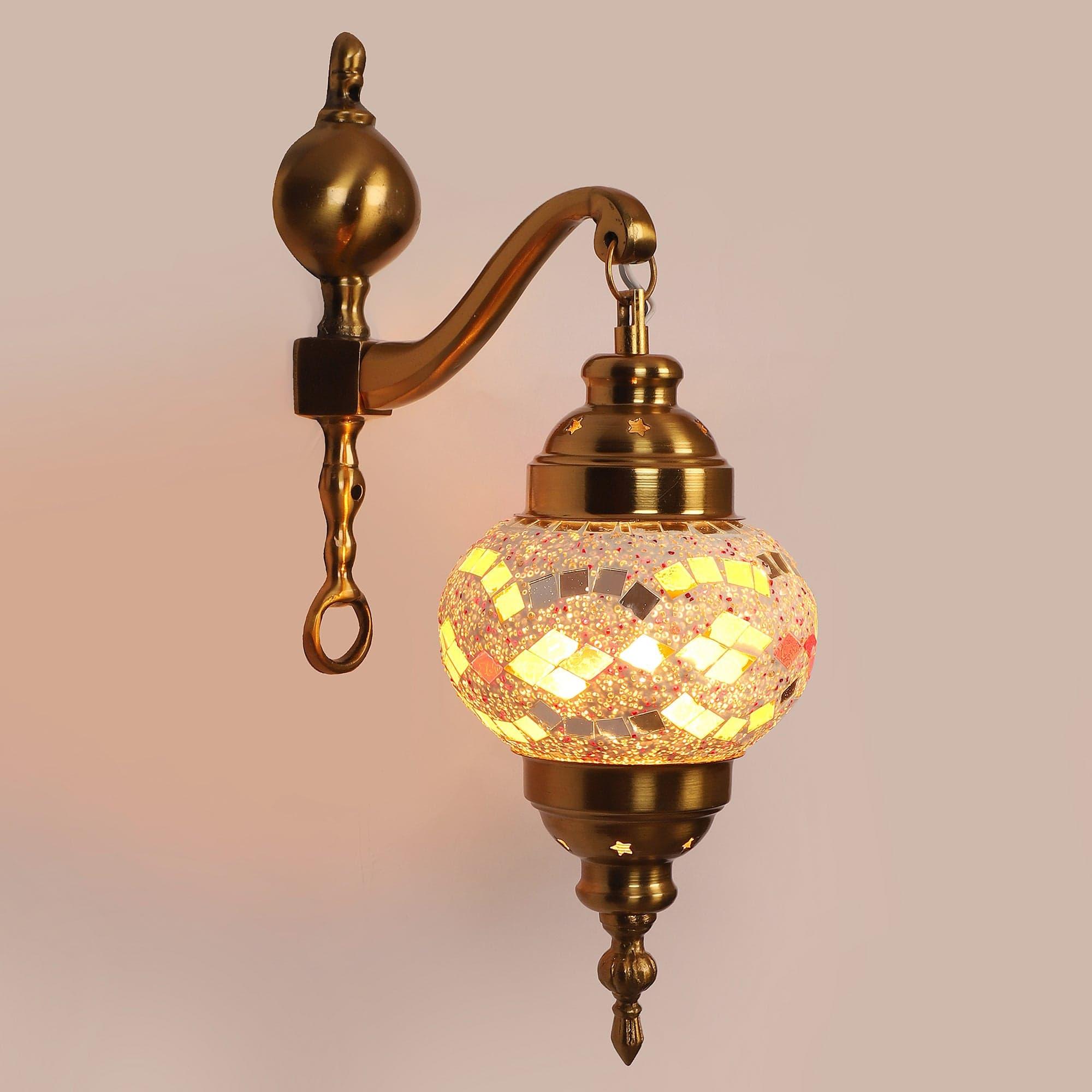 Gold And Multicolour Aluminium Wall Light