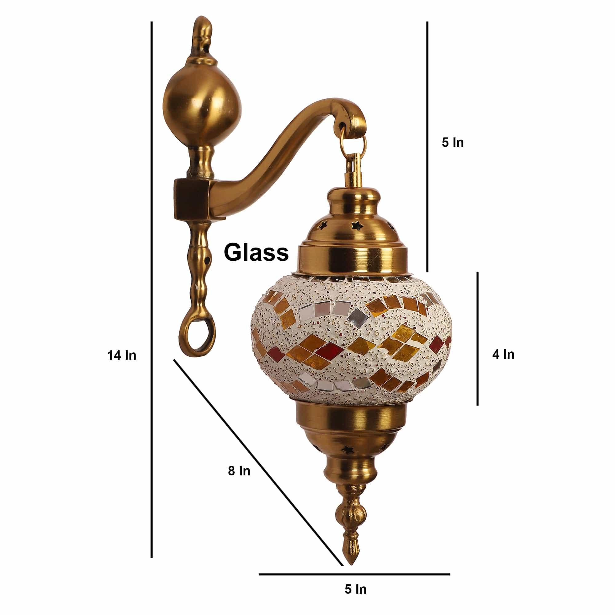 Gold And Multicolour Aluminium Wall Light - Ouch Cart 