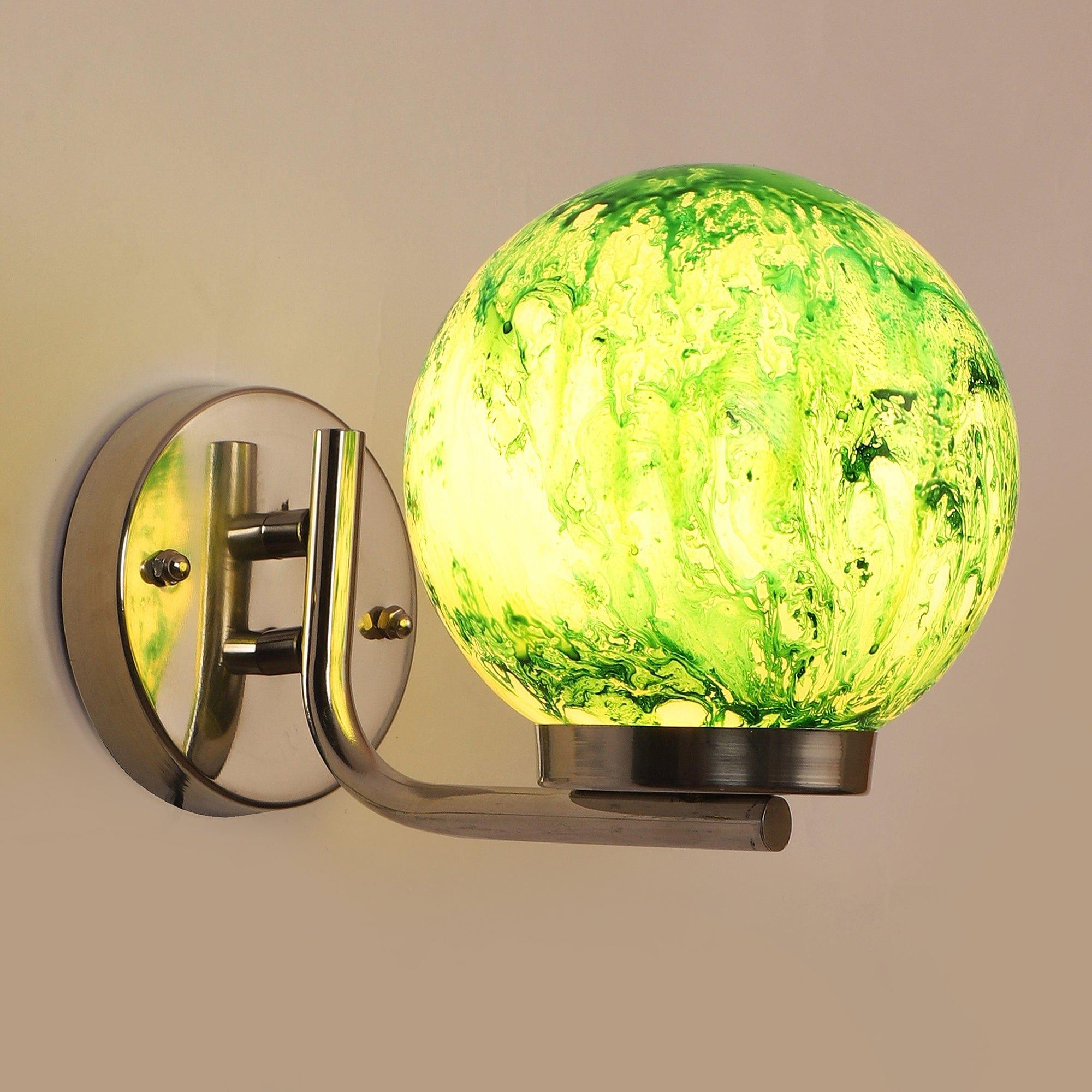 Chrome And Green Iron Wall Lights - Ouch Cart 