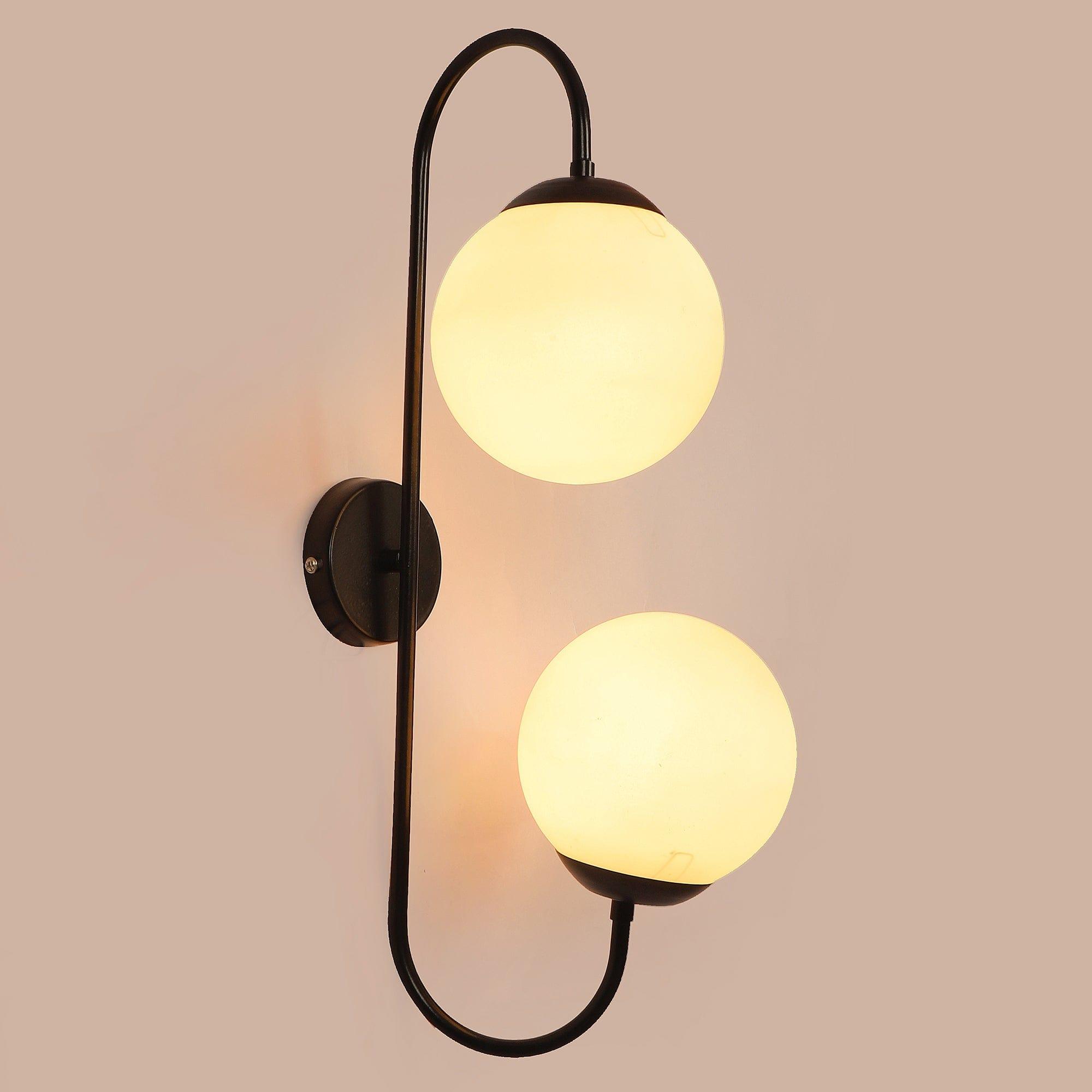 Black And White Iron 2 Wall Lights - Ouch Cart 