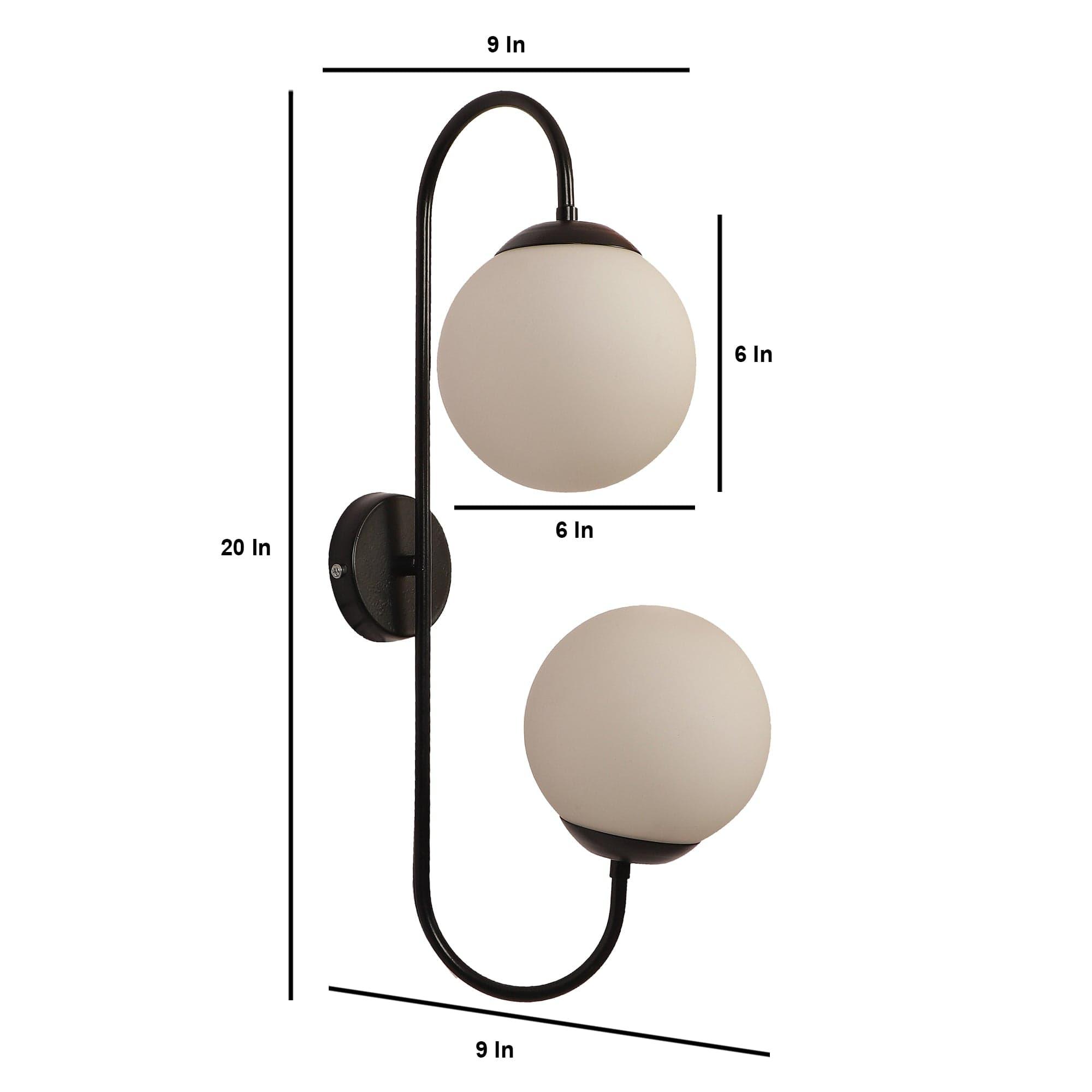 Black And White Iron 2 Wall Lights - Ouch Cart 