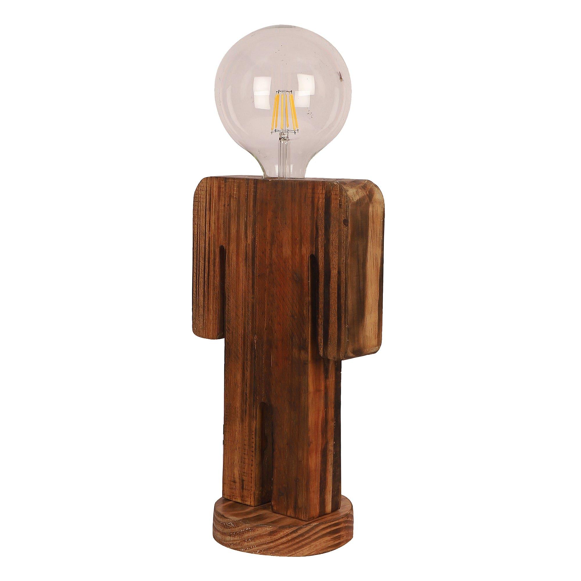 Wooden Table Lamp Natural Wood - Ouch Cart 