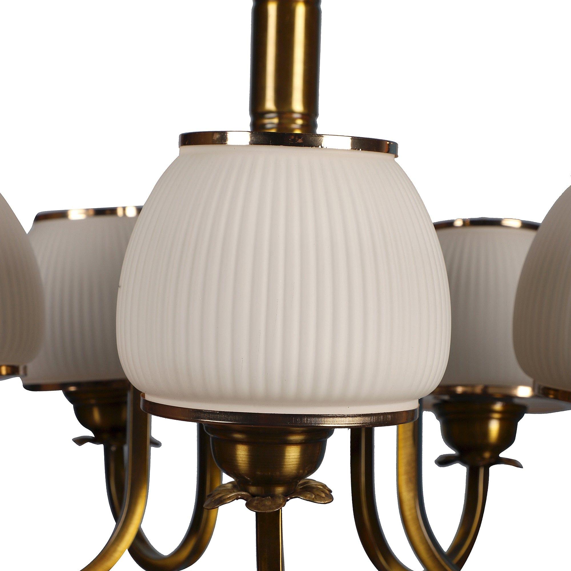 Iron Glass Chandeliers Antique Gold Finish - Ouch Cart 