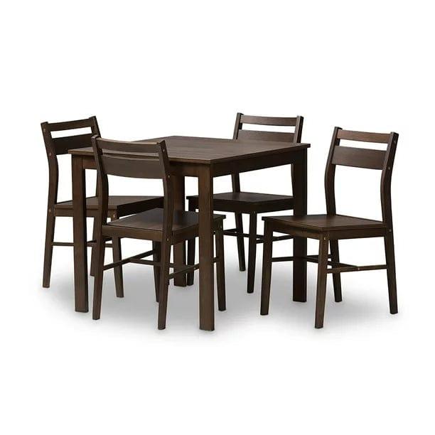 Baxton Studio Lovy 5 Piece Rectangular Dining Set