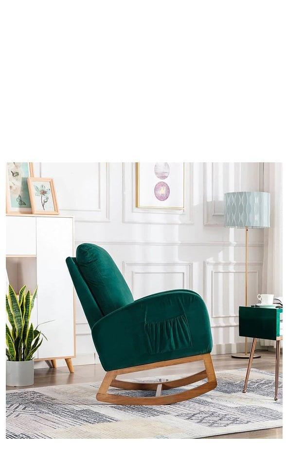 Wooden Glider Rocking Chair (Green) - Ouch Cart 