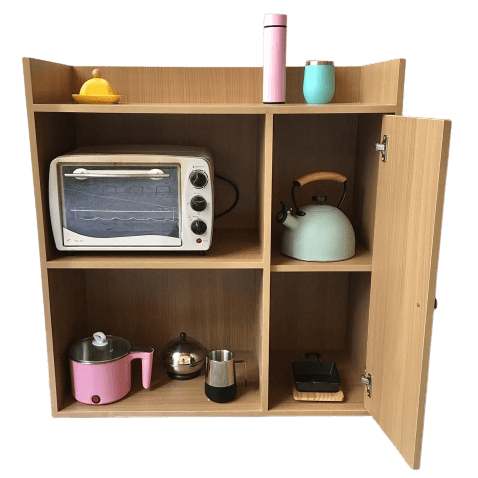 Microwave Storage Cabinet With Panel Door In Natural Wood By Miza - Ouch Cart 