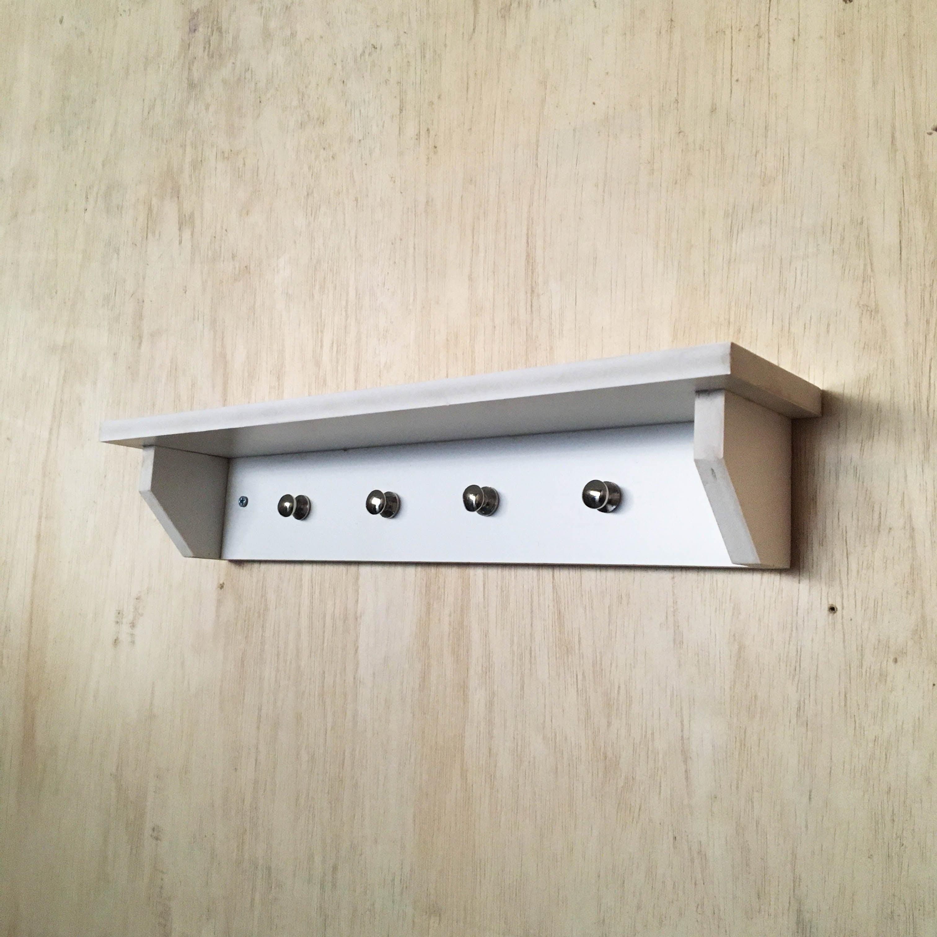 White PVC Steel knobs Utility Shelf For Hallway / Entryway By Miza - Ouch Cart 