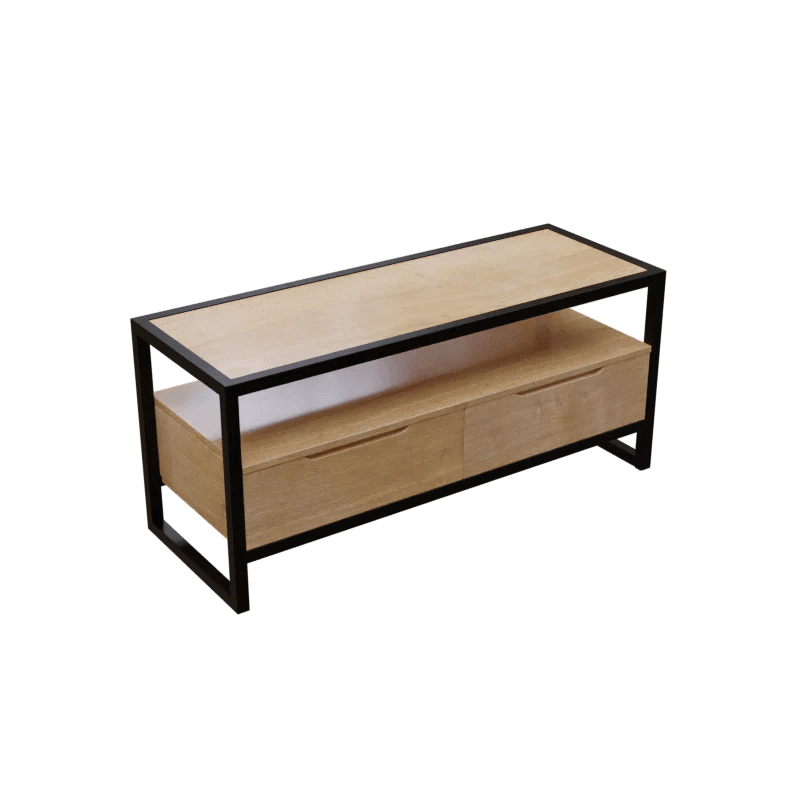 Fenily TV Unit with Drawers in Small Size in Wooden Texture - Ouch Cart 