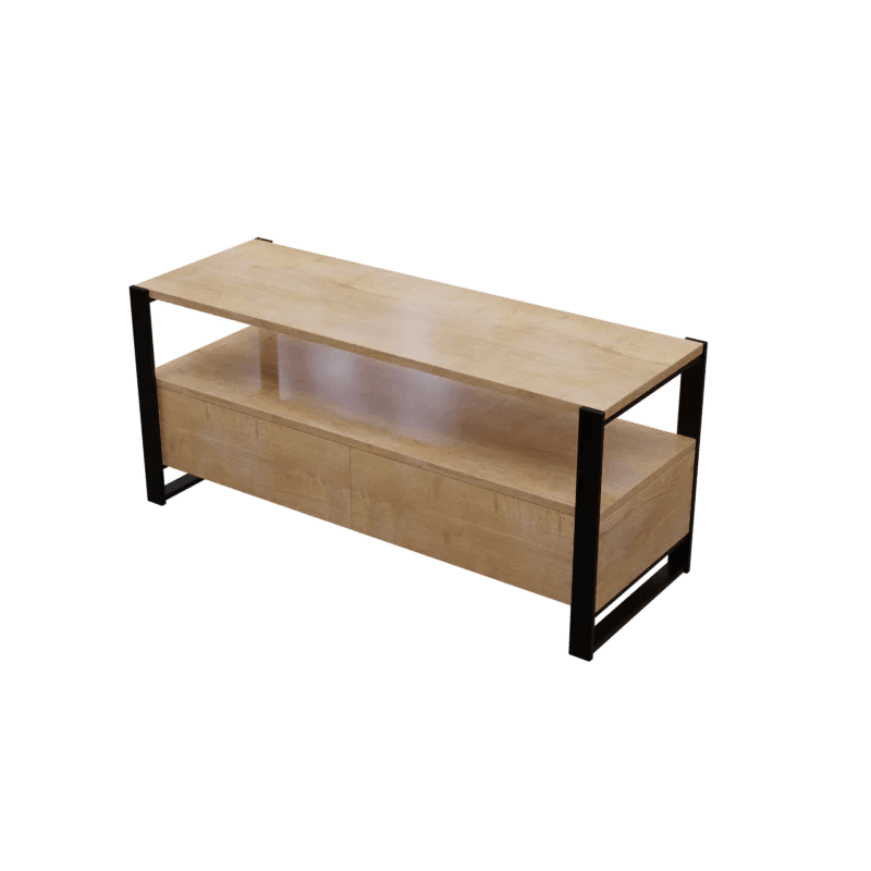 Marin TV Unit with Drawers in Small Size in Wooden Texture - Ouch Cart 