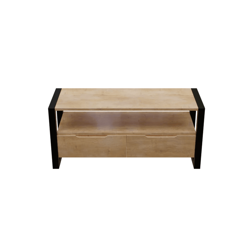 Walton TV Unit with Drawers in Small Size in Wooden Texture