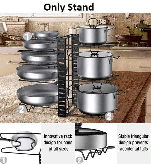 Pot Rack Organizer, 8 Tiers Adjustable Pots and Pans Organize ( Only Stand ) - Ouch Cart 