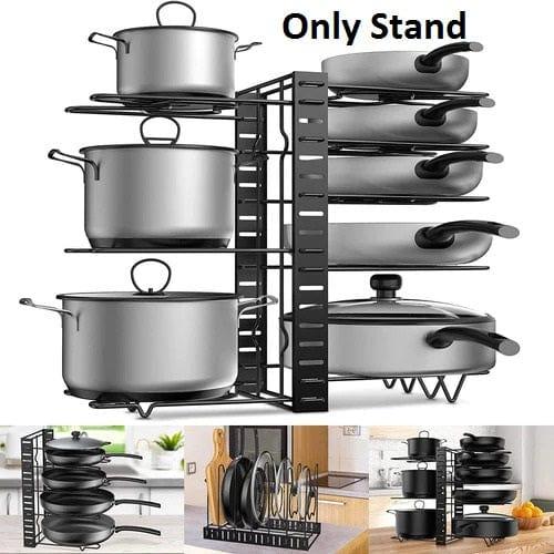 Pot Rack Organizer, 8 Tiers Adjustable Pots and Pans Organize ( Only Stand ) - Ouch Cart 