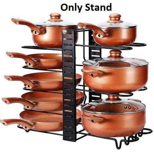 Pot Rack Organizer, 8 Tiers Adjustable Pots and Pans Organize ( Only Stand ) - Ouch Cart 