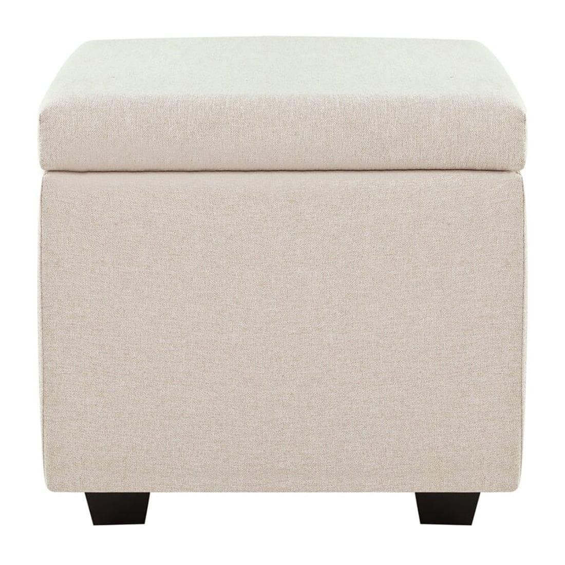 DOE BUCK SQUARE STOAGE OTTOMAN WITH STORAGE WHITE - Ouch Cart 