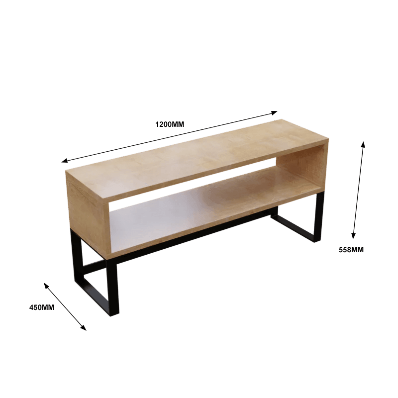 Montello TV Unit in Small Size in Wooden Texture - Ouch Cart 