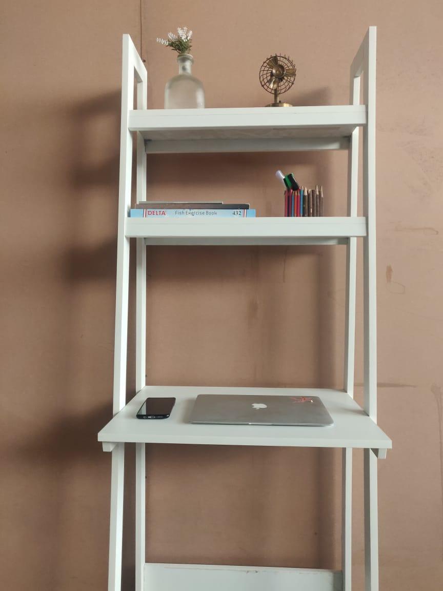 Ladder White Work From Home Study Table By Miza - Ouch Cart 