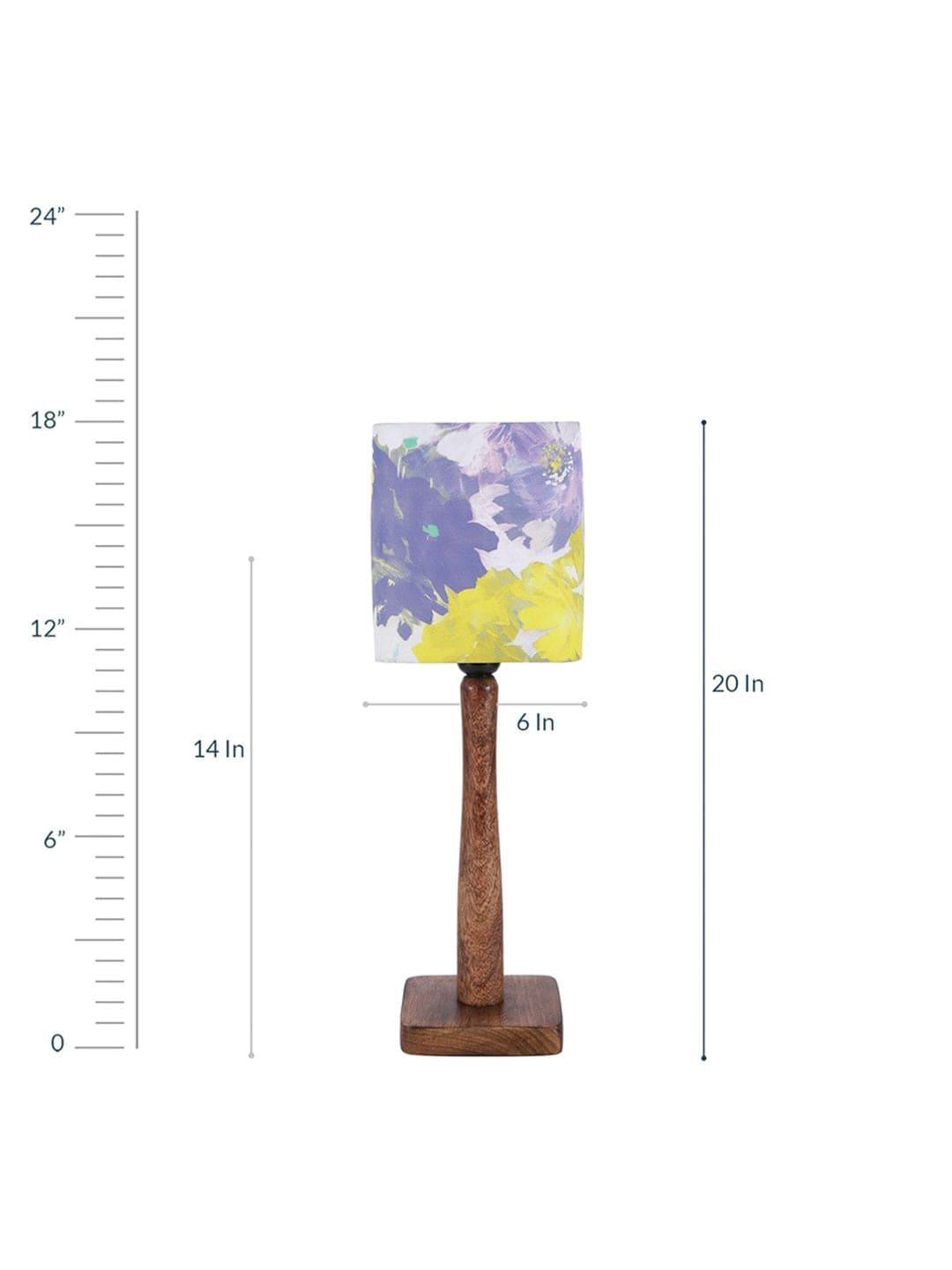 Purple Flowers Wooden Lamp - Ouch Cart 