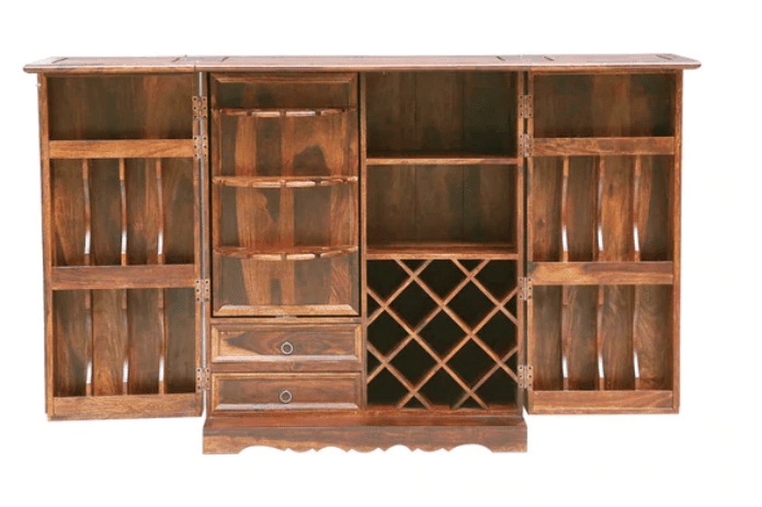 Beautiful Design Sheesham Wood bar cabinet - Ouch Cart 