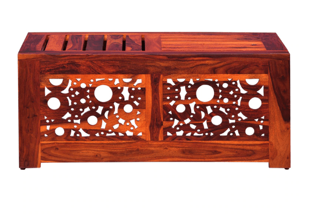Sheesham Wood Coffee table with 2 stools - Ouch Cart 