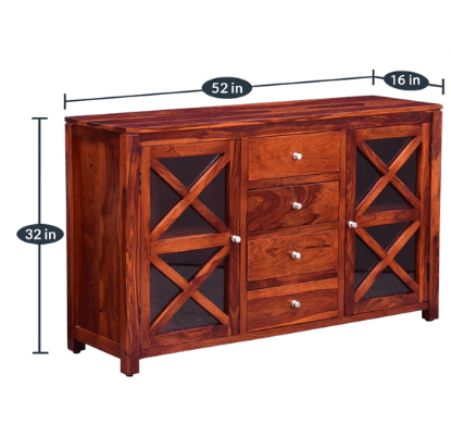 Beautiful Cross Design Sheesham Wood console table With Drawer - Ouch Cart 
