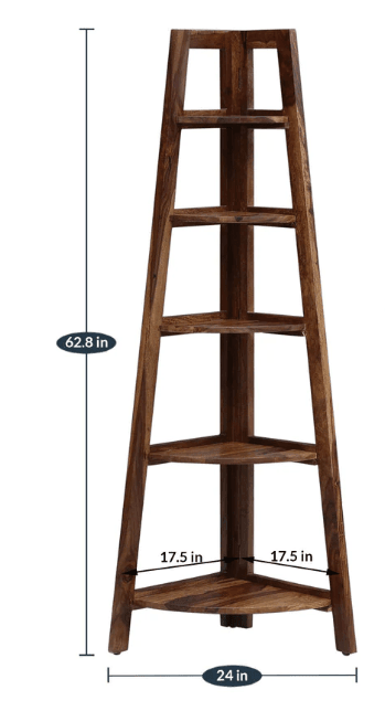 Sheesham Wood Bookshelf (Natural Finish) - Ouch Cart 