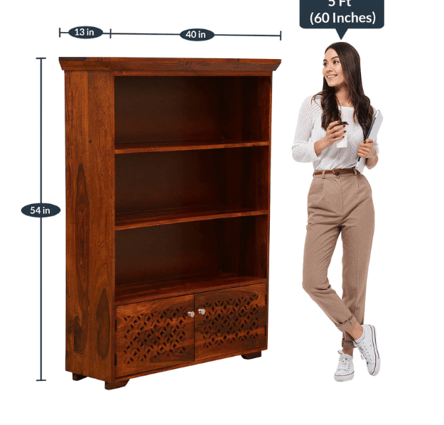 Beautiful Design Sheesham Wood Bookshelf - Ouch Cart 