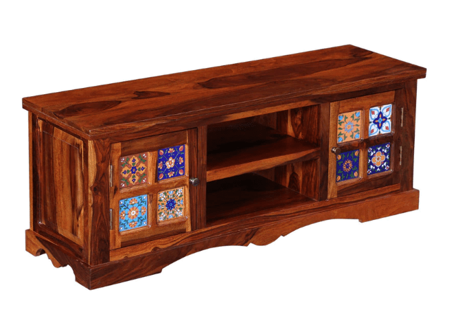 Sheesham Wood TV cabinet Holder - Ouch Cart 