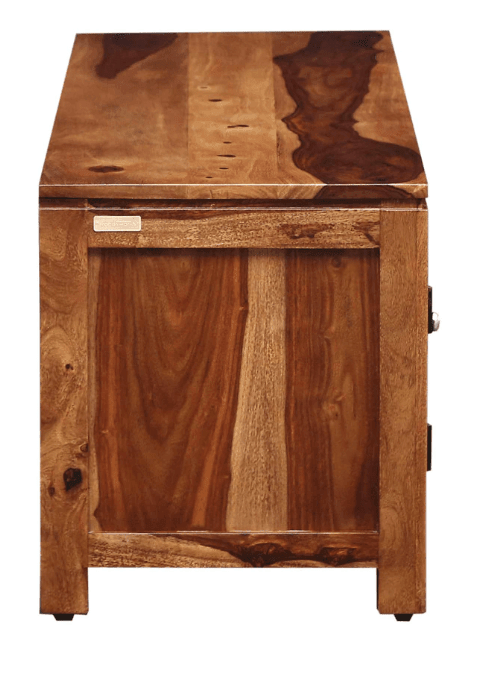 Sheesham Wood TV Unit Stand Cabinet with 2 Door - Ouch Cart 