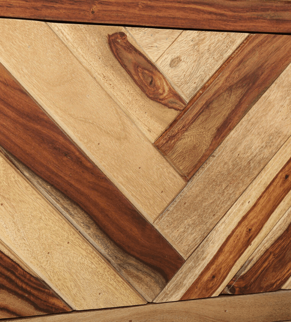 Sheesham Wood TV cabinet Natural Teak Finish - Ouch Cart 