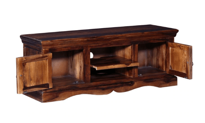 Solid Sheesham wood standard TV cabinet furniture stand - Ouch Cart 