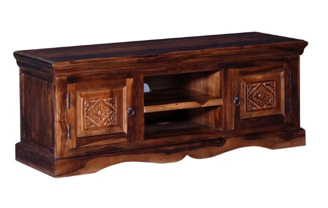 Solid Sheesham wood standard TV cabinet furniture stand - Ouch Cart 
