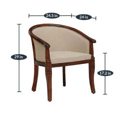 Solid Sheesham Wood Armchair For Living Room , Bedroom - Ouch Cart 