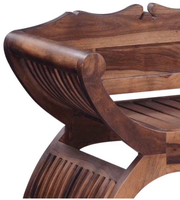 Solid Sheesham Wood Armchair In Teak Finish - Ouch Cart 