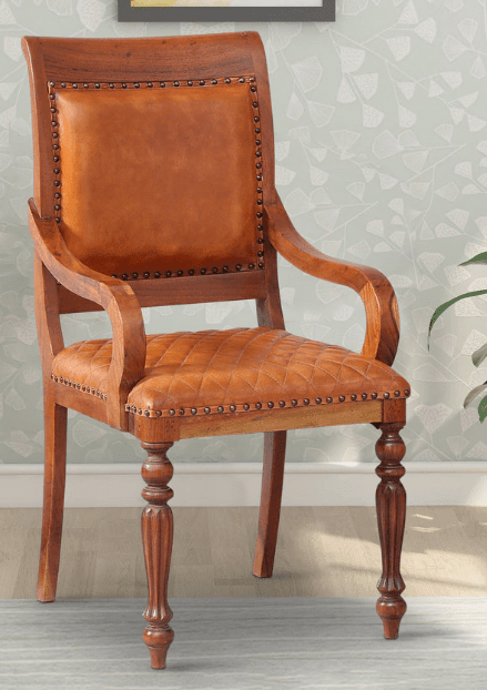 Solid Sheesham Wood Armchair - Ouch Cart 