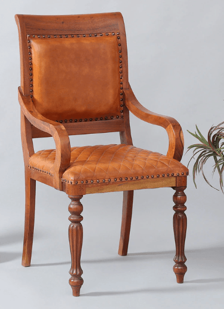 Solid Sheesham Wood Armchair - Ouch Cart 