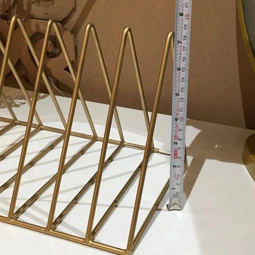 Triangle Shaped Decorative Metal Desktop Magazine Holder 1pc