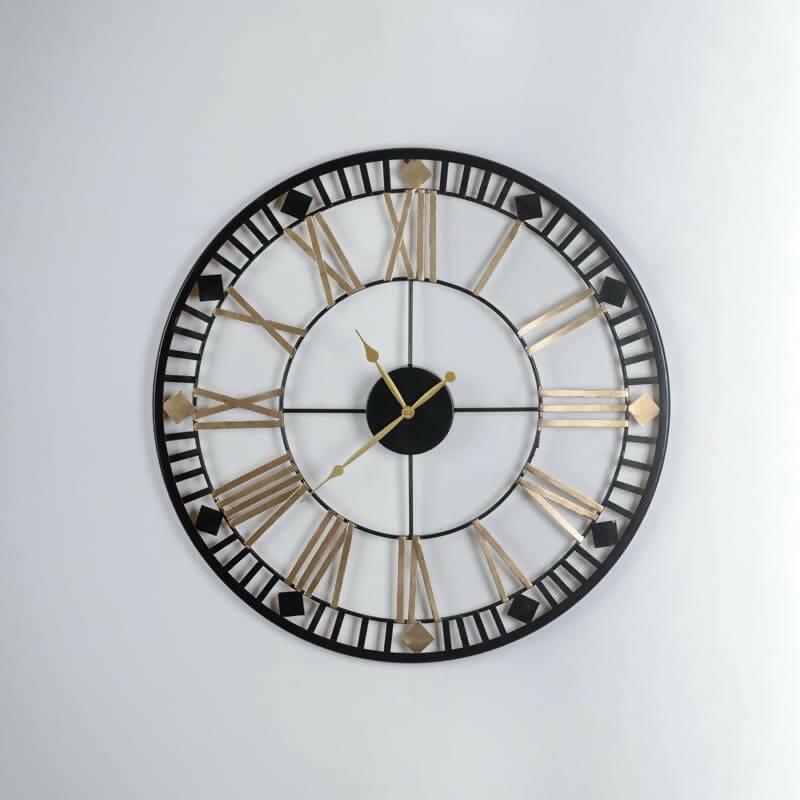 Gold &; Black Round Wall Clock - Ouch Cart 