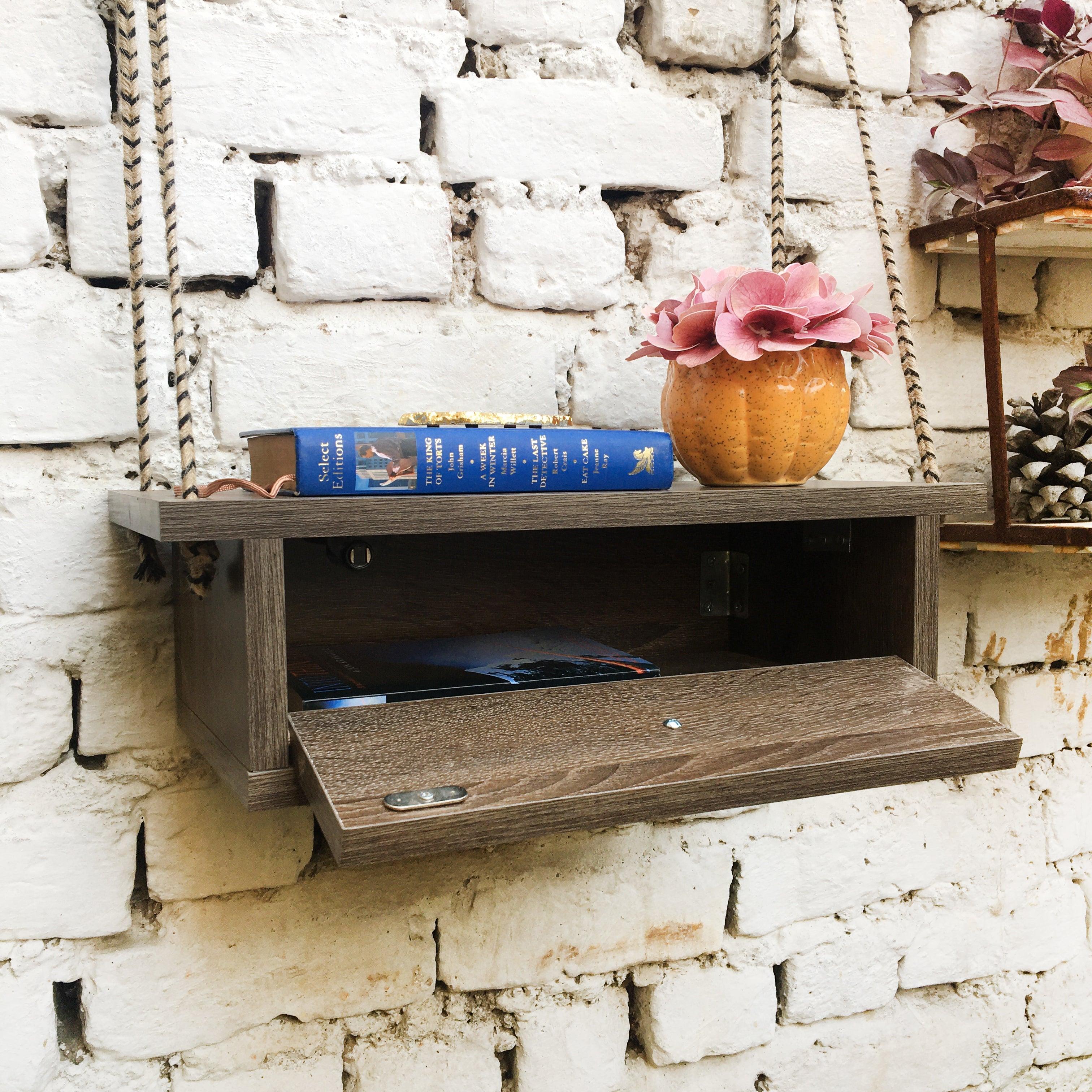 Handmade Drawer Style Hanging Book/ Pooja Display Shelves Wall Art By Miza - Ouch Cart 