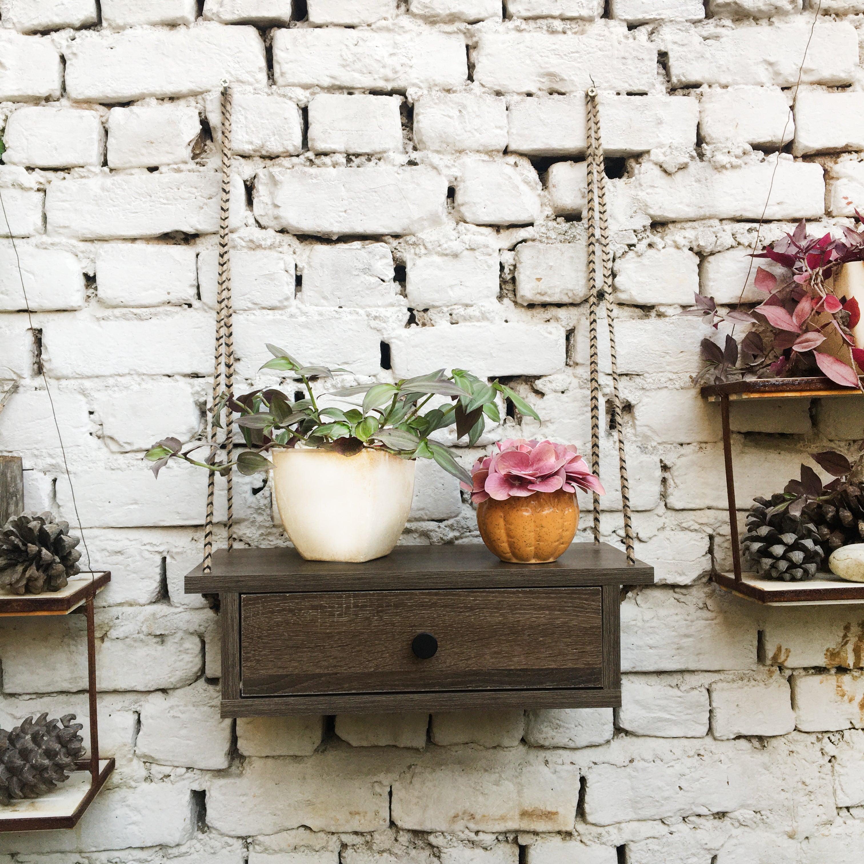 Handmade Drawer Style Hanging Book/ Pooja Display Shelves Wall Art By Miza - Ouch Cart 