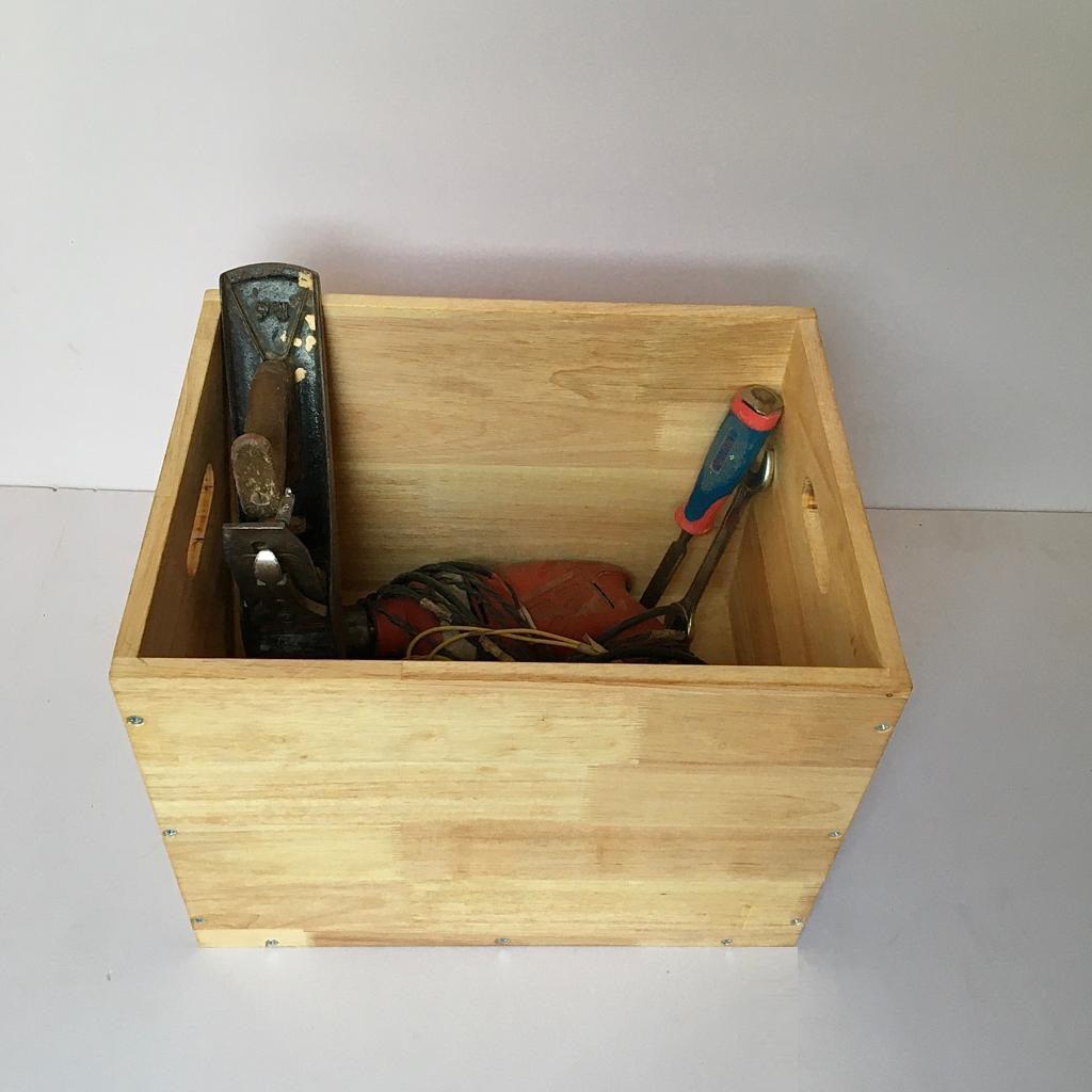 Wooden Storage Crate Box/Tool Box For Home Organiser ( With Complementary Coaster ) By Miza