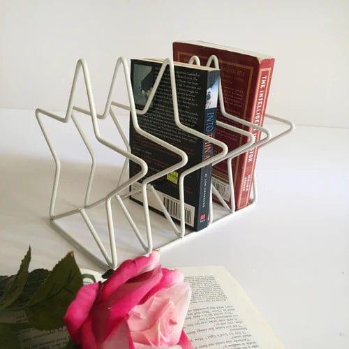 Star Shaped Decorative Metal Desktop Book File Magazine Holder 1pc