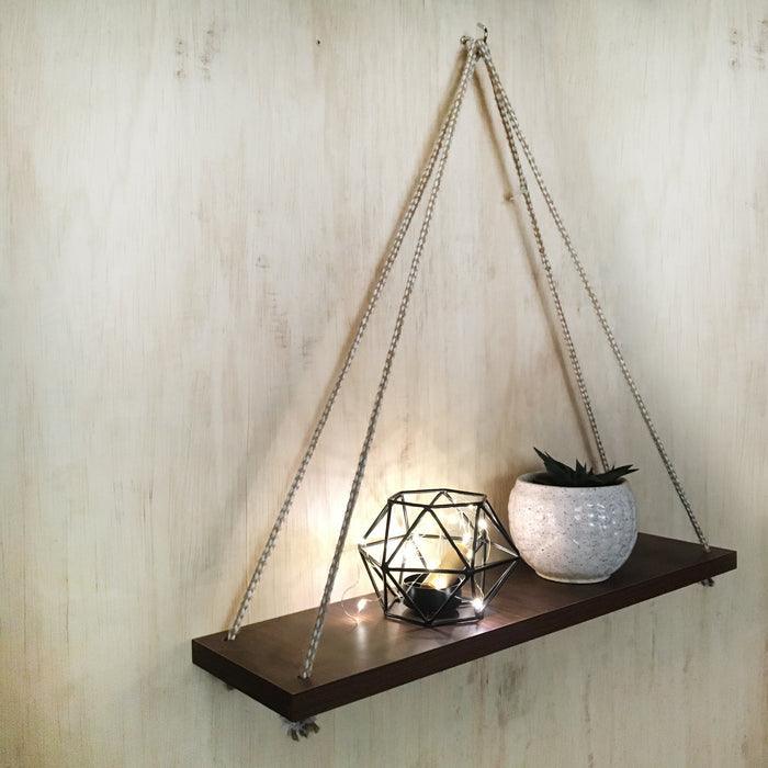 Handmade Hanging Shelves Rope/Floating Shelf Wall Art By Miza - Ouch Cart 