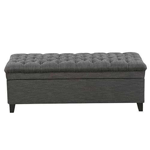 Juliana Fabric Storage Ottoman, Gray - Ouch Cart 