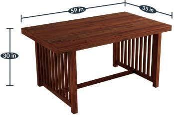 Handmade Exclusive Impact Look Wood Six Seater Dining Set in Sheesham Wood & Brown Finishing - Ouch Cart 
