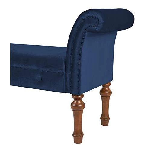 Roll Arm Entryway Bench in Navy Blue - Ouch Cart 