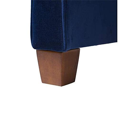 Tufted Roll Arm Entryway Bench in Navy Blue - Ouch Cart 