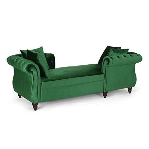 Christopher Knight Home Houck Chaise Lounge, Emerald + Dark Brown - Ouch Cart 