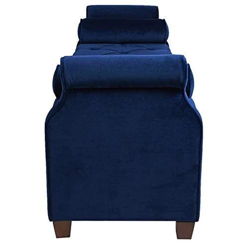 Tufted Roll Arm Entryway Bench in Navy Blue - Ouch Cart 